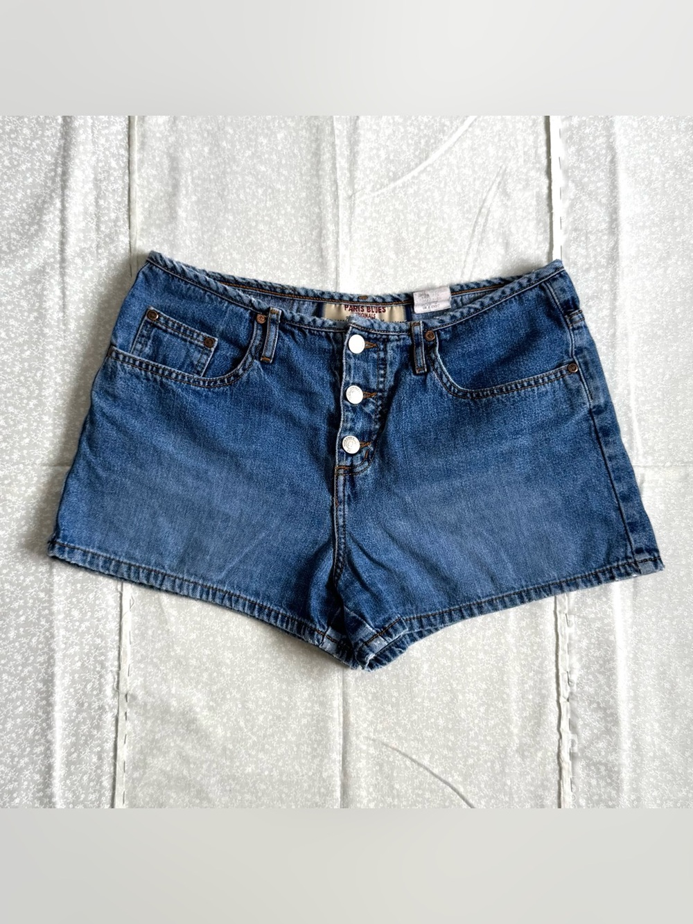 Paris Blues Button Up High Waist Jean Shorts